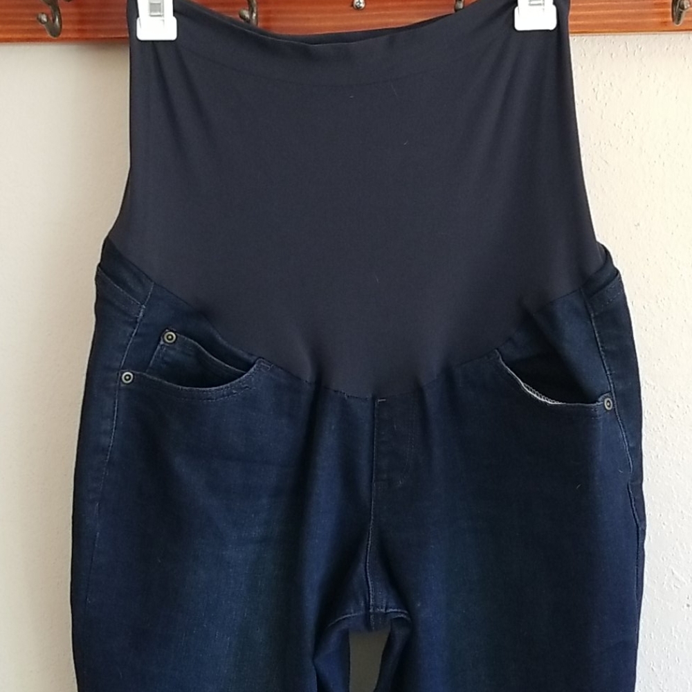 A-Glow Maternity Dark Wash Crop Jean's